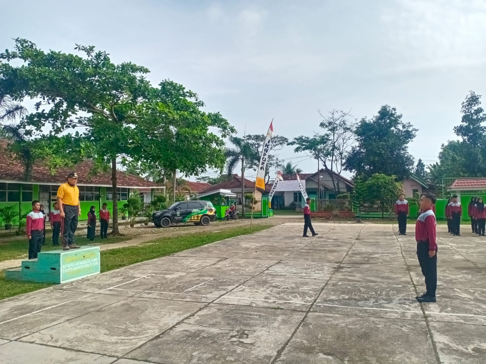 Kegiatan pembukaan latihan gabungan paskibra se-kecamatan Kotagajah.